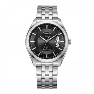 Alexandre Christie AC 8674 Silver Black Man MDBSSBA